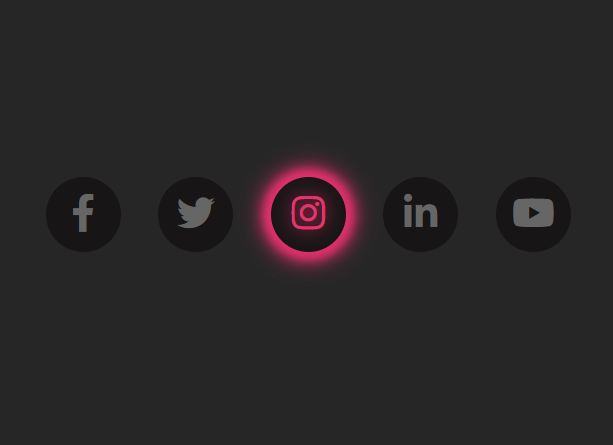 Glowing Social Icons